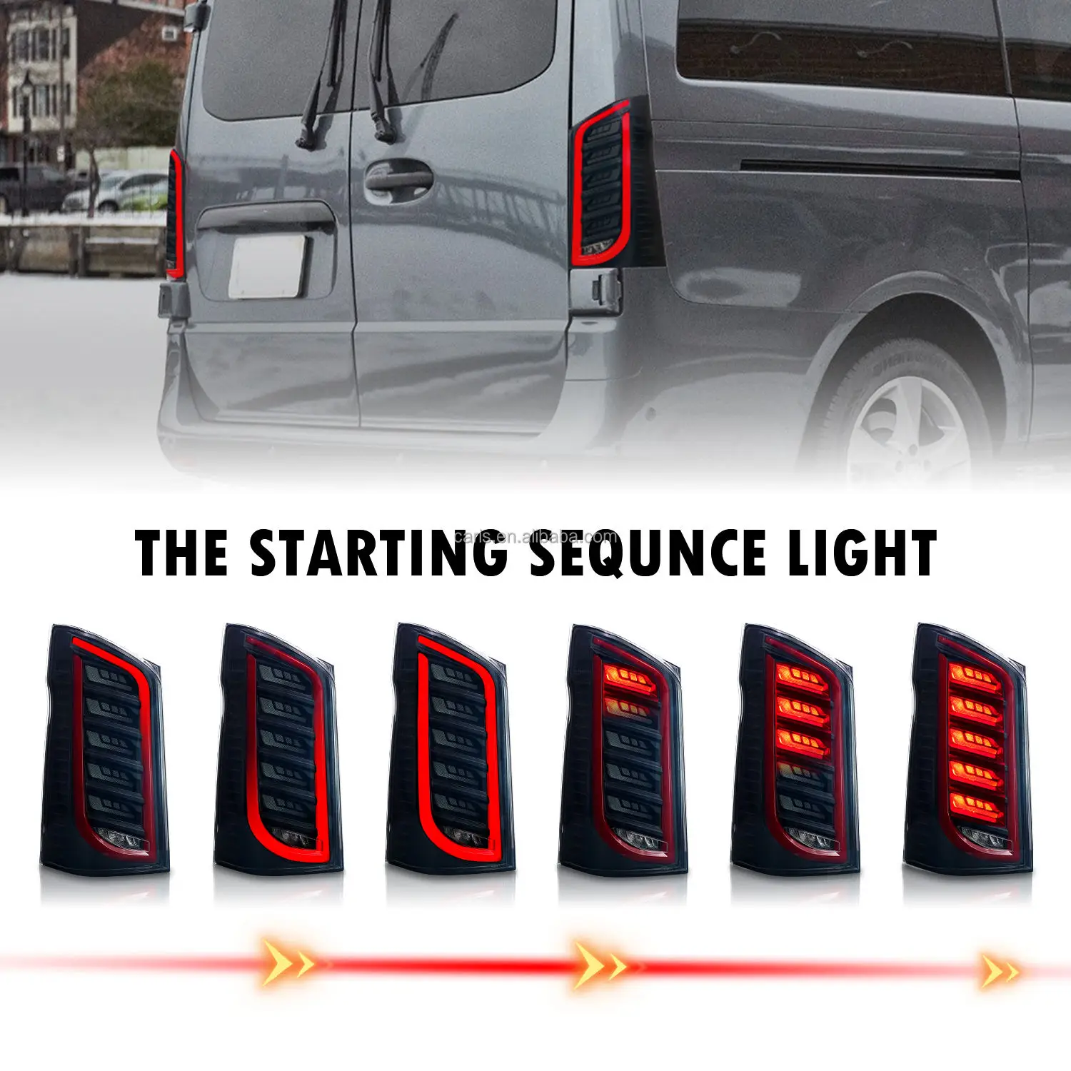 LED Tail Lights For Mercedes Benz W447 VITO 2016-2022 Sequential Turn Signal Lamps Assembly