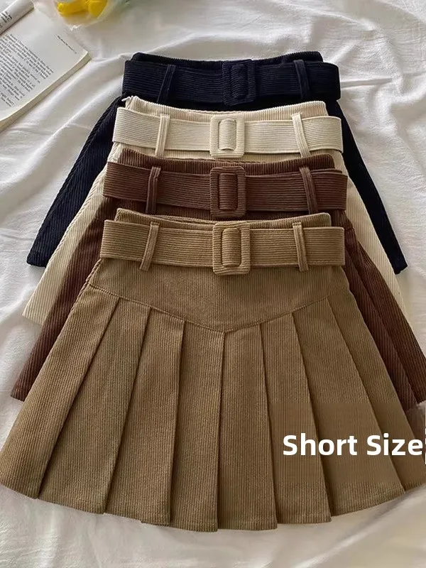 

Вельветовая юбка трапециевидной формы в стиле ретро, женская осенне-зимняя юбка больших размеров с высокой талией, закрывающая бедра, плиссированная юбка Faionable Vers...