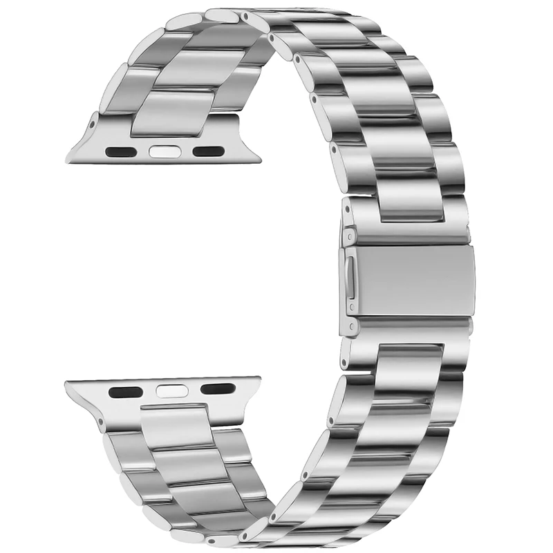 

Ultra-Thin Stainless Steel 3 Beads Strap Metal Watchband for Apple Watch Series 10 42mm / 9 8 7 41mm / 6 5 4 SE SE (2022) SE (20