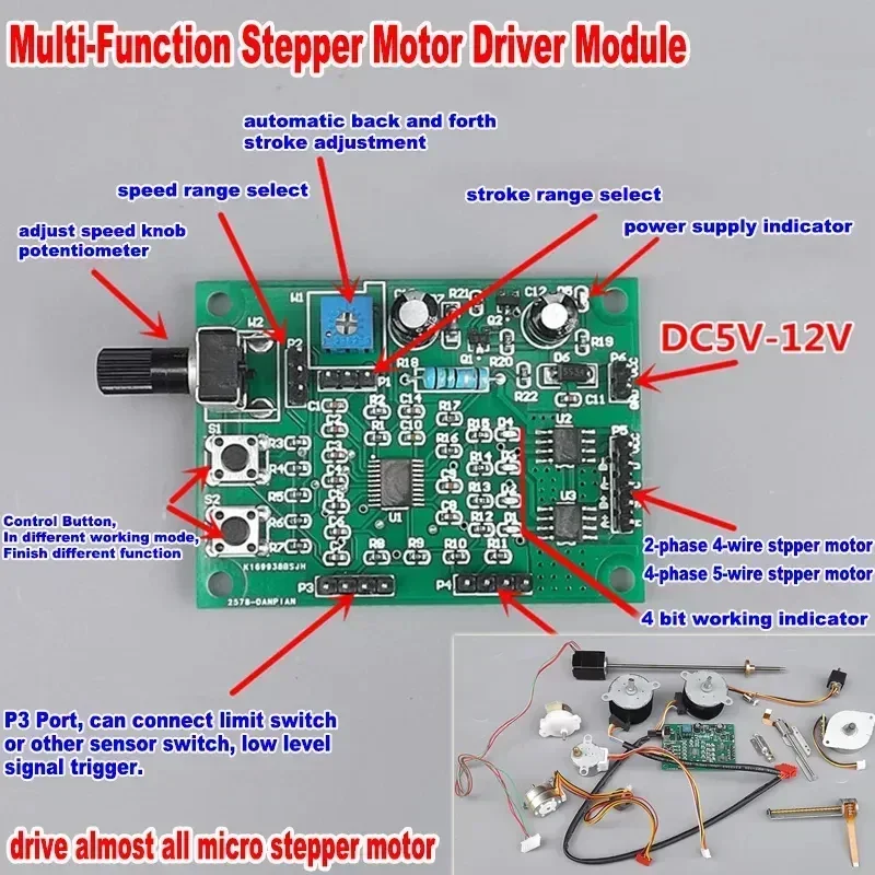 Step Motor Driver DC 5V 6V 9V 12V Micro 5mm Precision Planetary Gearbox Gear 2-phase 4-wire Stepper Motor