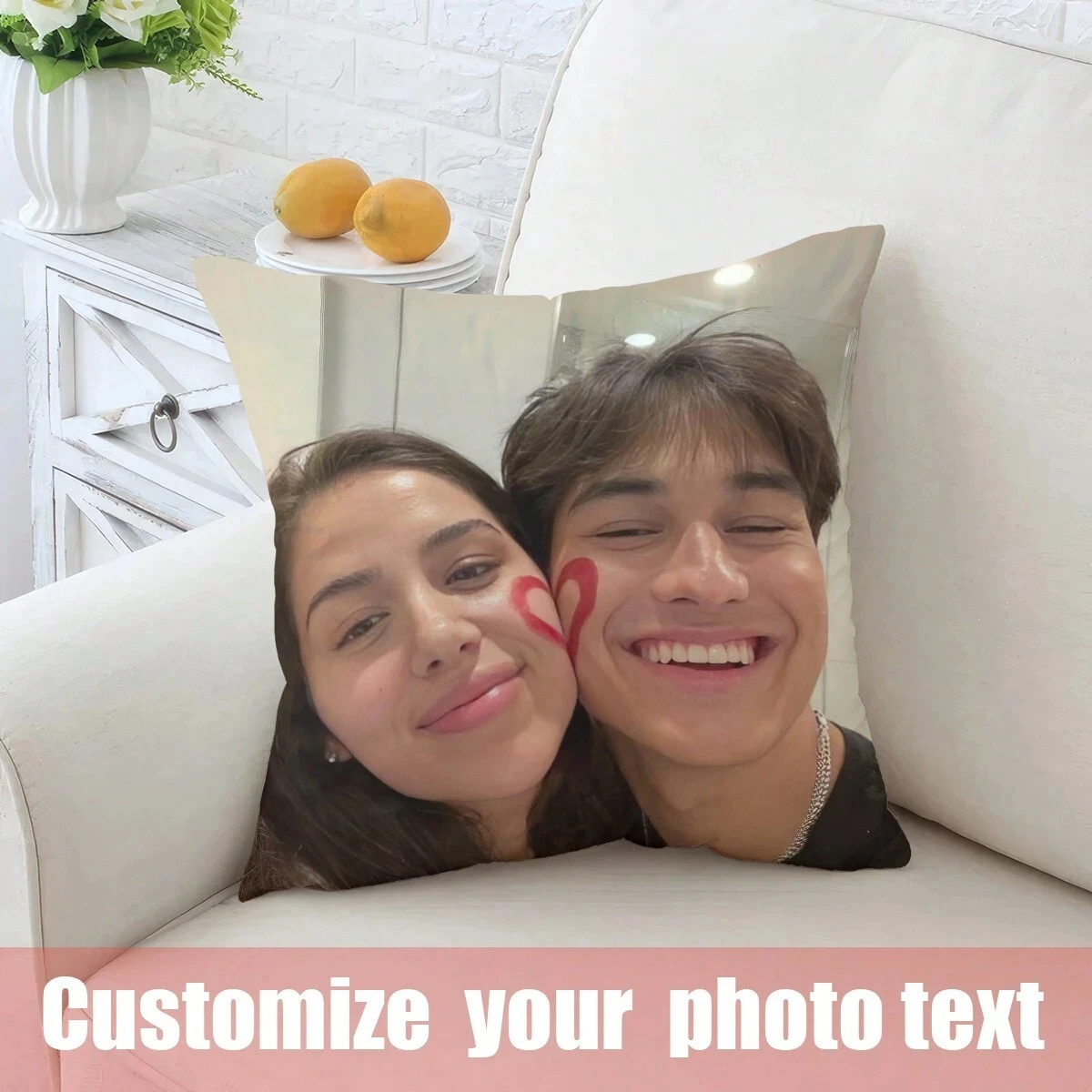 Customizable 1 Pc Pillowcase With photo lovers reative Funny Photo DIY Pillow Cover. Printed On One Side, Suitable For Family