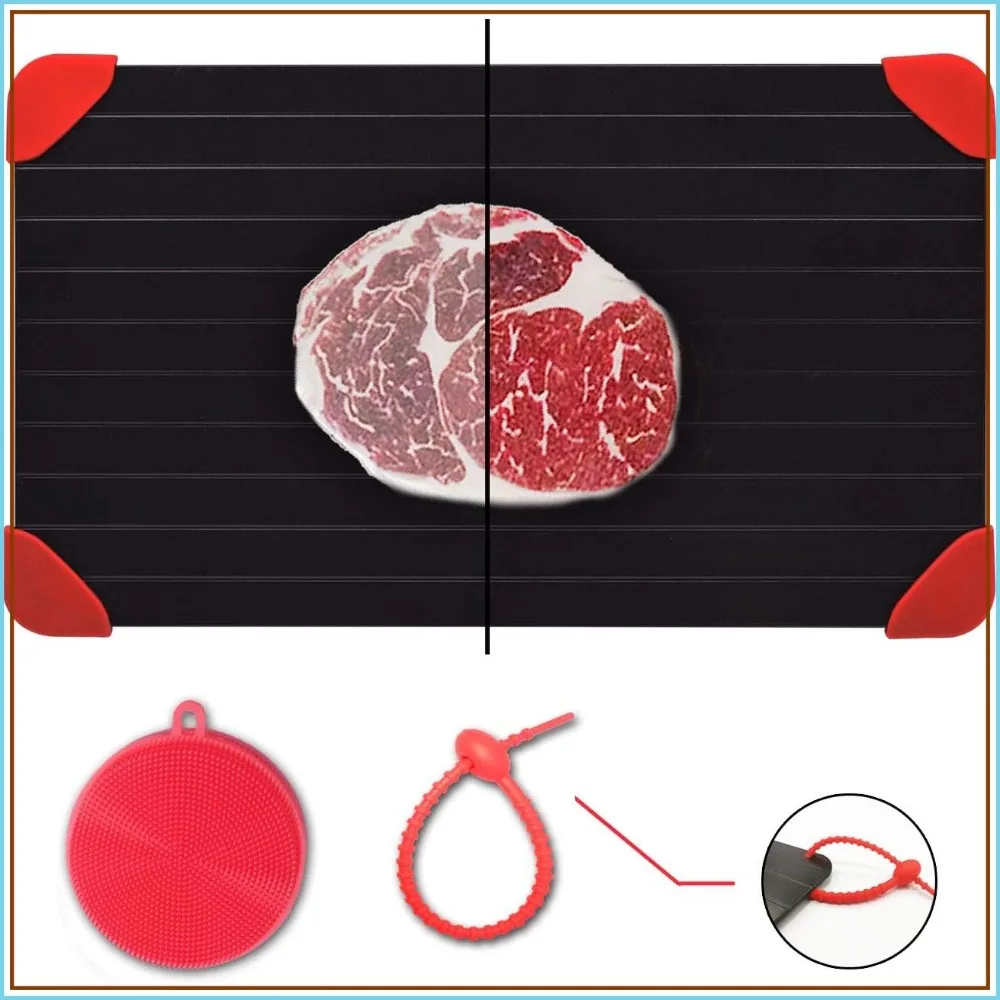 Rapid Natural Thawing Tray for Frozen Meat, Large 14x8in Defroster Plate, Healthier Than Microwave