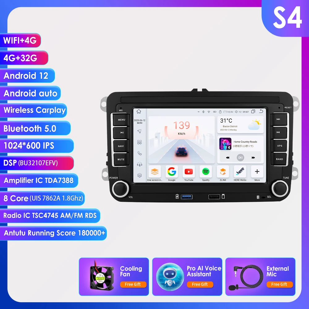 Autoradio Android voor VW POLO GOLF 5 6 Plus PASSAT B6 JETTA TIGUAN TOURAN SHARAN SCIROCCO CADDY Auto Multimedia Speler GPS USB
