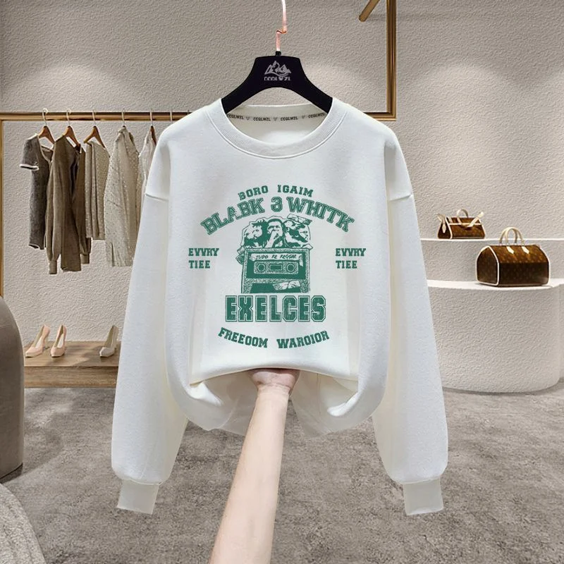 

Пуловер с круглым вырезом, базовый слой, толстовка для женщин, осень-зима 2022, новое свободное модное пальто для пар в корейском стиле