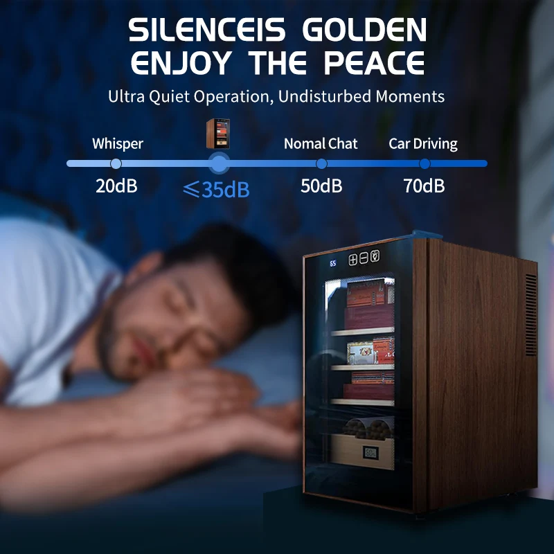 46л, 350 отсчетов, регулируемая температура, влажность, деревянное волокно, светодиодный светильник, электрический дисплей, хьюмидор, шкаф для сигар