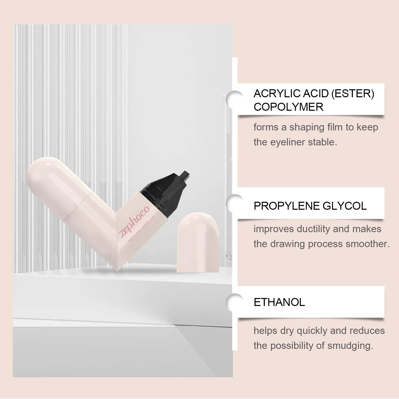 Doppelseitiger wasserfester Eyeliner-Stempelstift – tintenfreies Design, perfekte Form mit einem Stempel für Anfänger, wischfest den ganzen Tag