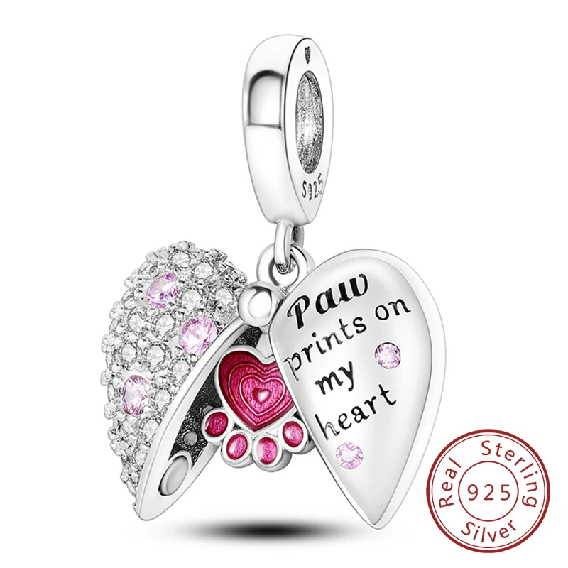 Heißer Verkauf Charm Bead Anhänger 925 Sterling Silber Glühwürmchen Liebe Herz Katzen Hunde Sonnenblumen Charm für Armband Frauen DIY Schmuck Geschenk
