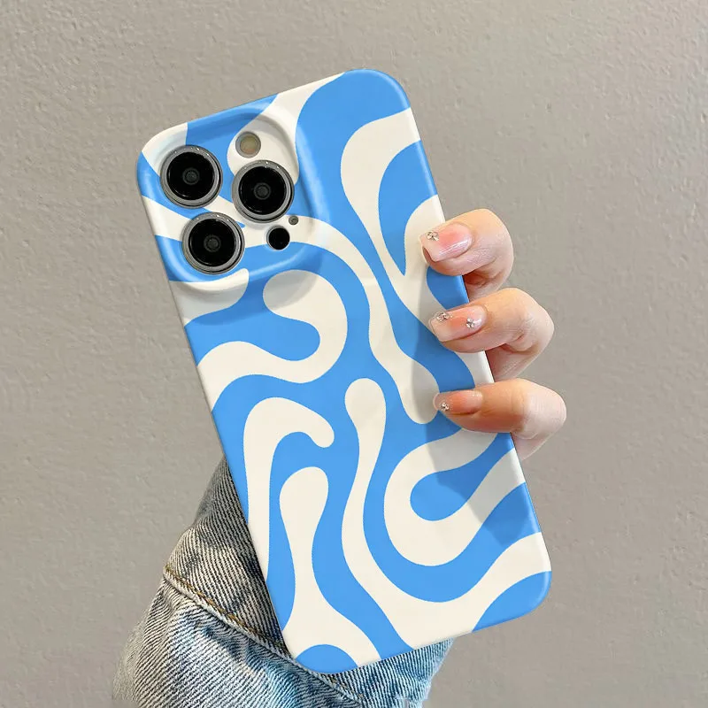 

Чехол для телефона iPhone 16 17 15 14 13 12 11 Pro Max Air 16e 7 8 Plus XS Max X XR, жесткий защитный чехол из поликарбоната с абстрактным вихревым узором