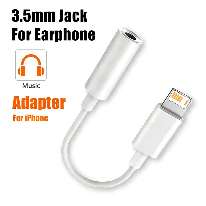 

Адаптер для подключения Lightning к 3,5-мм разъему для наушников для iPhone 11, 12, 13, 14 Pro Max, SE 2020, X, XR, XS, iOS, аудиокабель-адаптер AUX с разъемом 3,5 мм