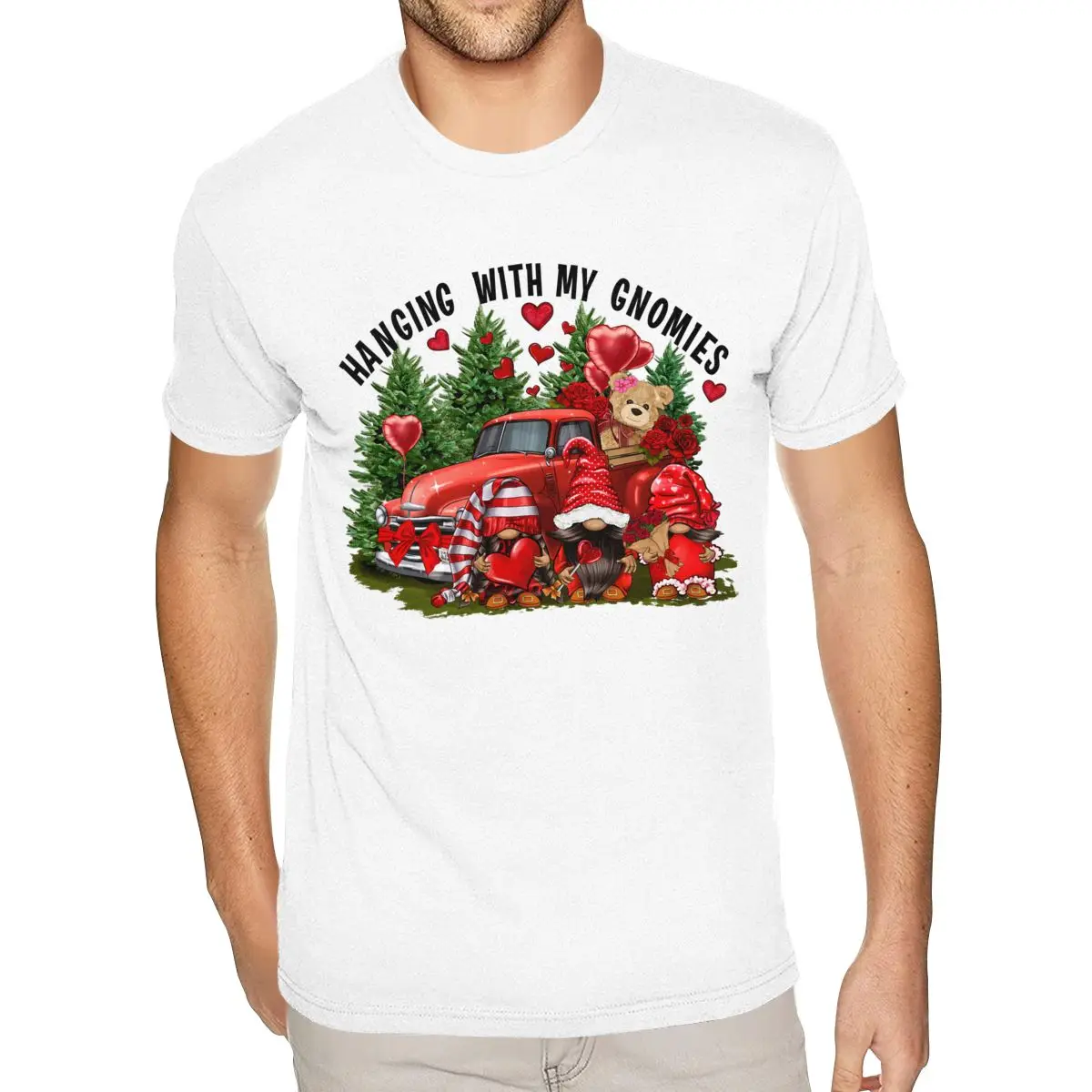 

Футболки для тренировок на День святого Валентина висит с моими гномами, мужские футболки 4XL с короткими рукавами, мягкая хлопковая белая футболка с круглым вырезом