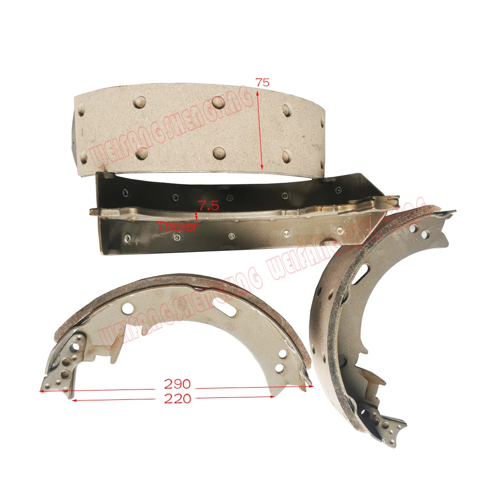 Brake Shoes Thickened Break Pad (4 pieces) for Forklift HELI 3-3.5T，HANGCHA A30/A35/30HB