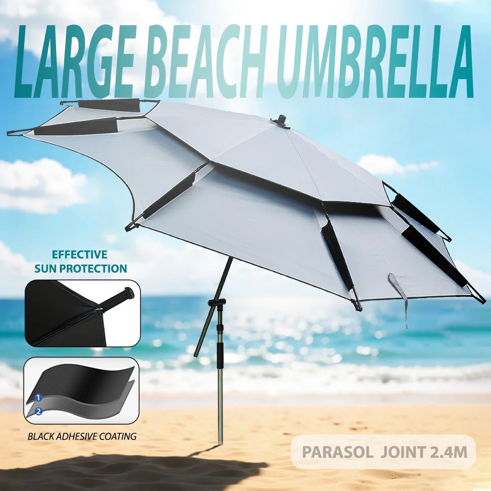 Przenośny duży zagęszczony Parasol wędkarski torba do noszenia dwuwarstwowy składany Parasol plażowy Parasol Ourdoor Parasol cień