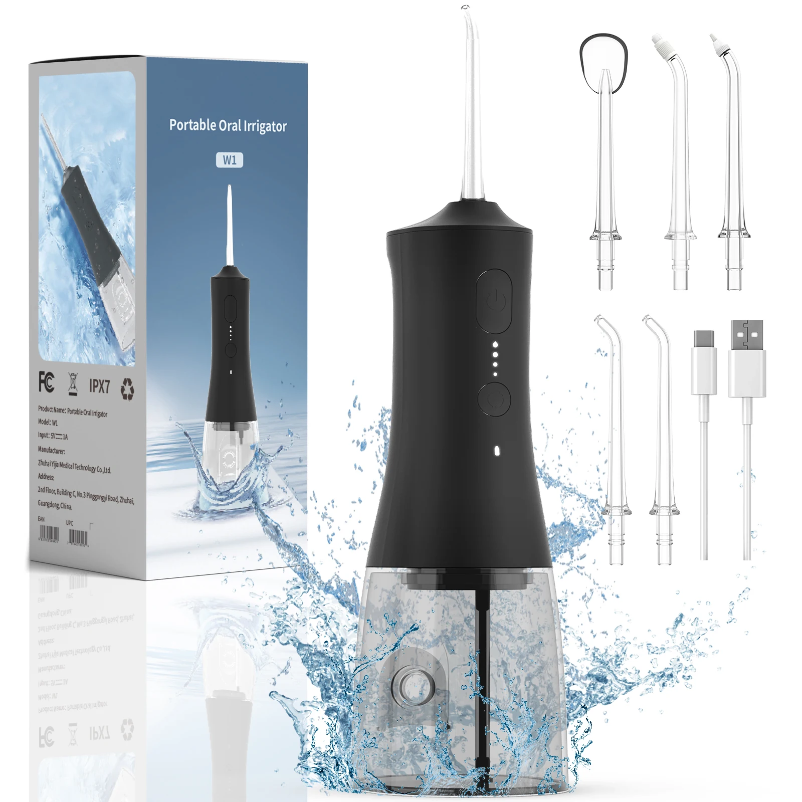 

AIRROBO UAS Ship Portable Waterproof Oral Irrigator Recharge IPX7 Waterproof Travel Teeth Cleaner Smart Water Dental Flossers