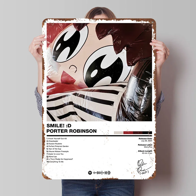 Porter Robinson - SMILE! Dekorative Vintage-Metallschilder: Personalisierte Retro-Blechschilder für Männerhöhlen und Heimdekoration