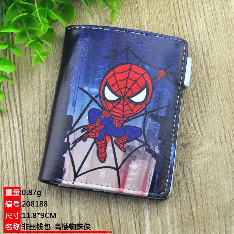 Hot Toys Anime Marvel Spider Man Peter Parker Spider Man Foldable Wallet Bank ID Card Holder Card Clip Bag Cartoons Cosplay Gift