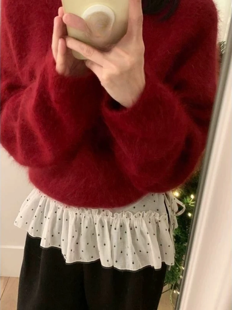 تنورة نسائية صغيرة تناسب الجميع 2025 Faldas Mujer De Moda Chic Saia Wave Point الكورية الحلوة Jupe ضمادة الكشكشة لطيف Y2k التنانير الجديدة