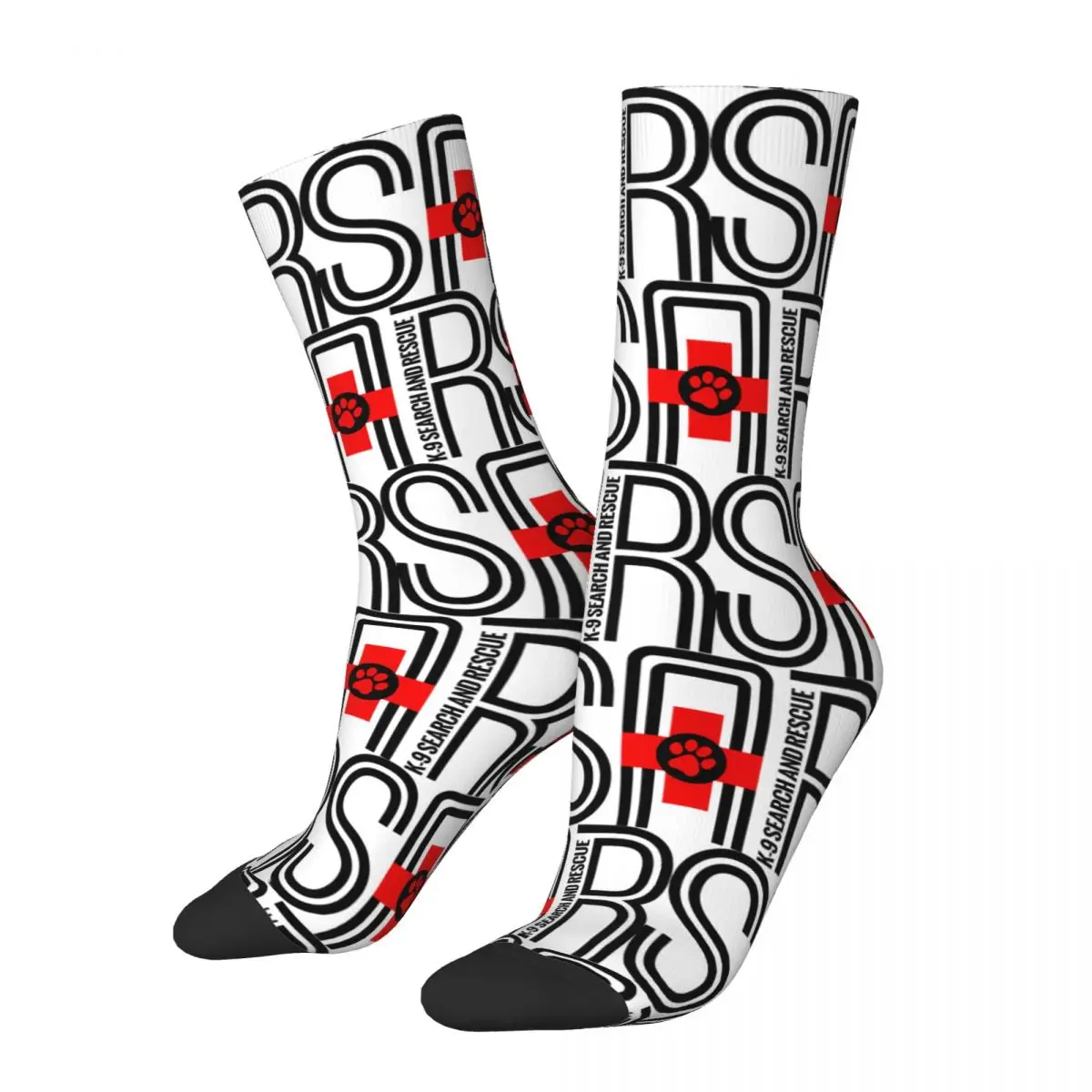 Funny Happy Men's compression Socks Awesome Vintage Harajuku SAR Divine And Brave Police Dog Hip Hop Novelty Casual Crew