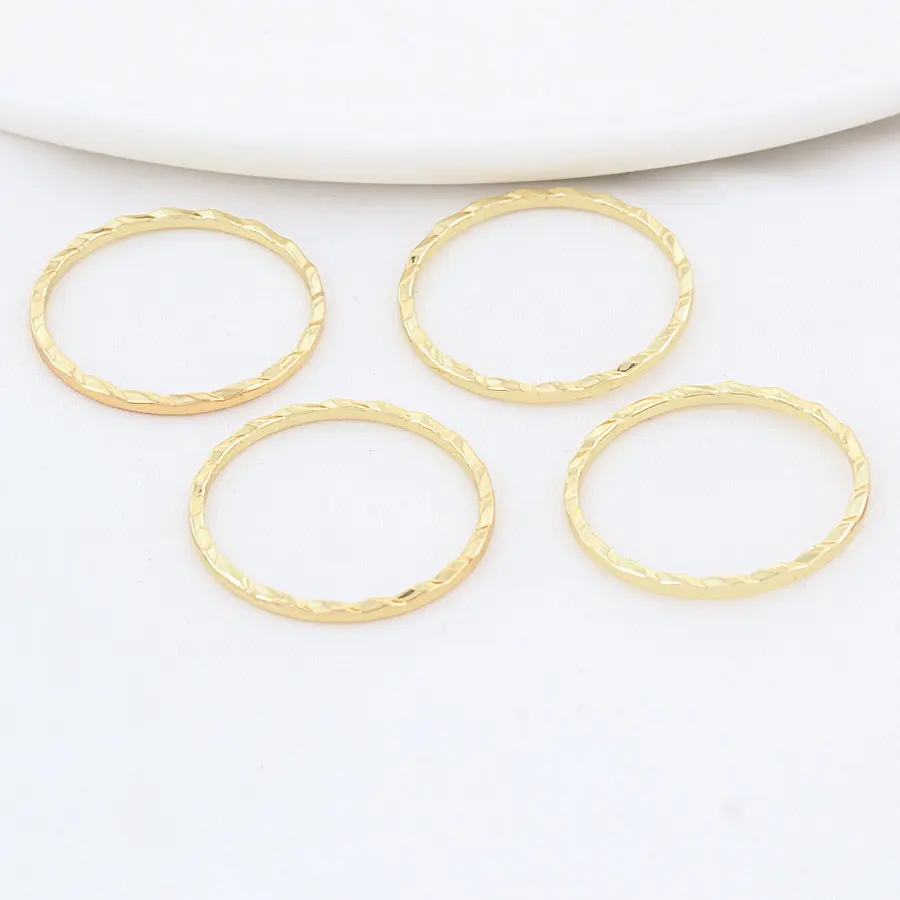 20PCS 20MM 14K 골드 도금 황동 폐쇄 반지 원형 원형 매력 펜던트 고품질 보석 결과 액세서리