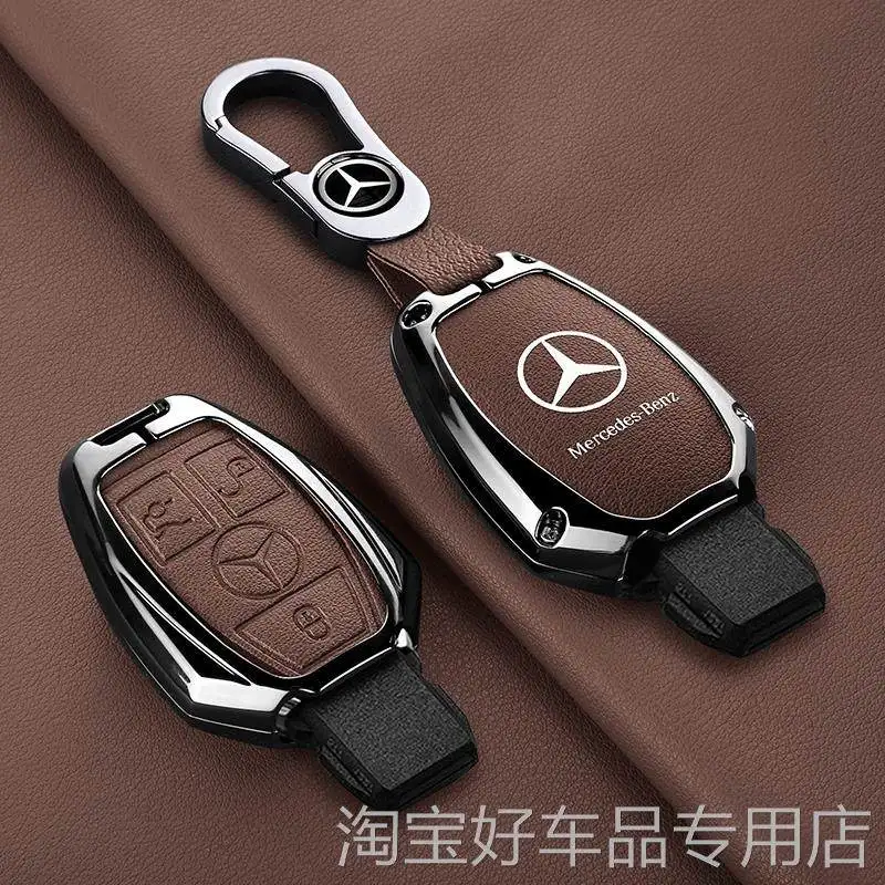 Car Zinc Alloy Key Case Bag Metal Key Shell For Mercedes Benz A B C E G S V Class GLB GLC GLE GLK Vito Sprinter AMG SLK Viano ML