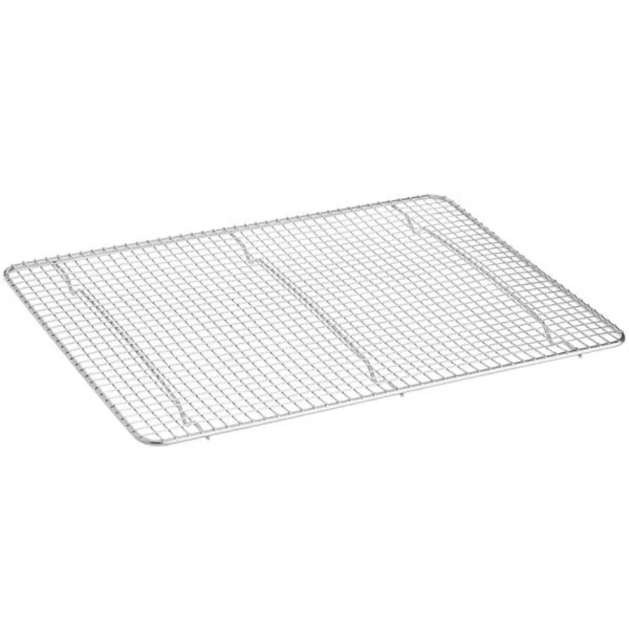 

11 13/16 x 16 1/4 Inch Stainless Steel Footed Wire Cooling Rack, Half Size Sheet Pan, Heavy Duty Type 300, Dishwasher Safe, Oven