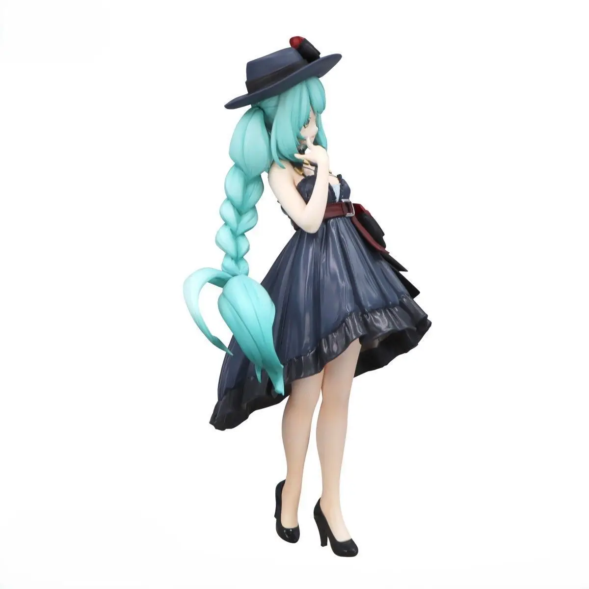 Anime Nieuwe Hatsune Miku Zwarte Jurk Mooie Meisjes Anime Miku PVC Figuren Model Collectie Ornament Kids Vakantie Verjaardagscadeautjes