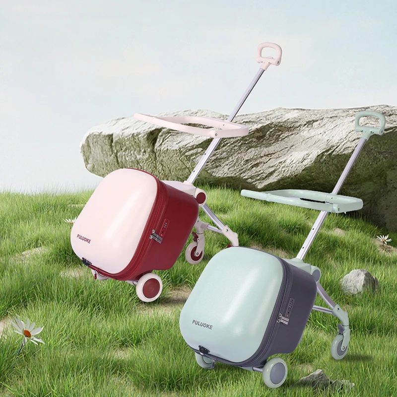 Kids Travel Suitcase Can Ride and Sit Multi-function Luggage Flash Wheel Travel Seat Carrier Bag Carry-On Luggage for Children