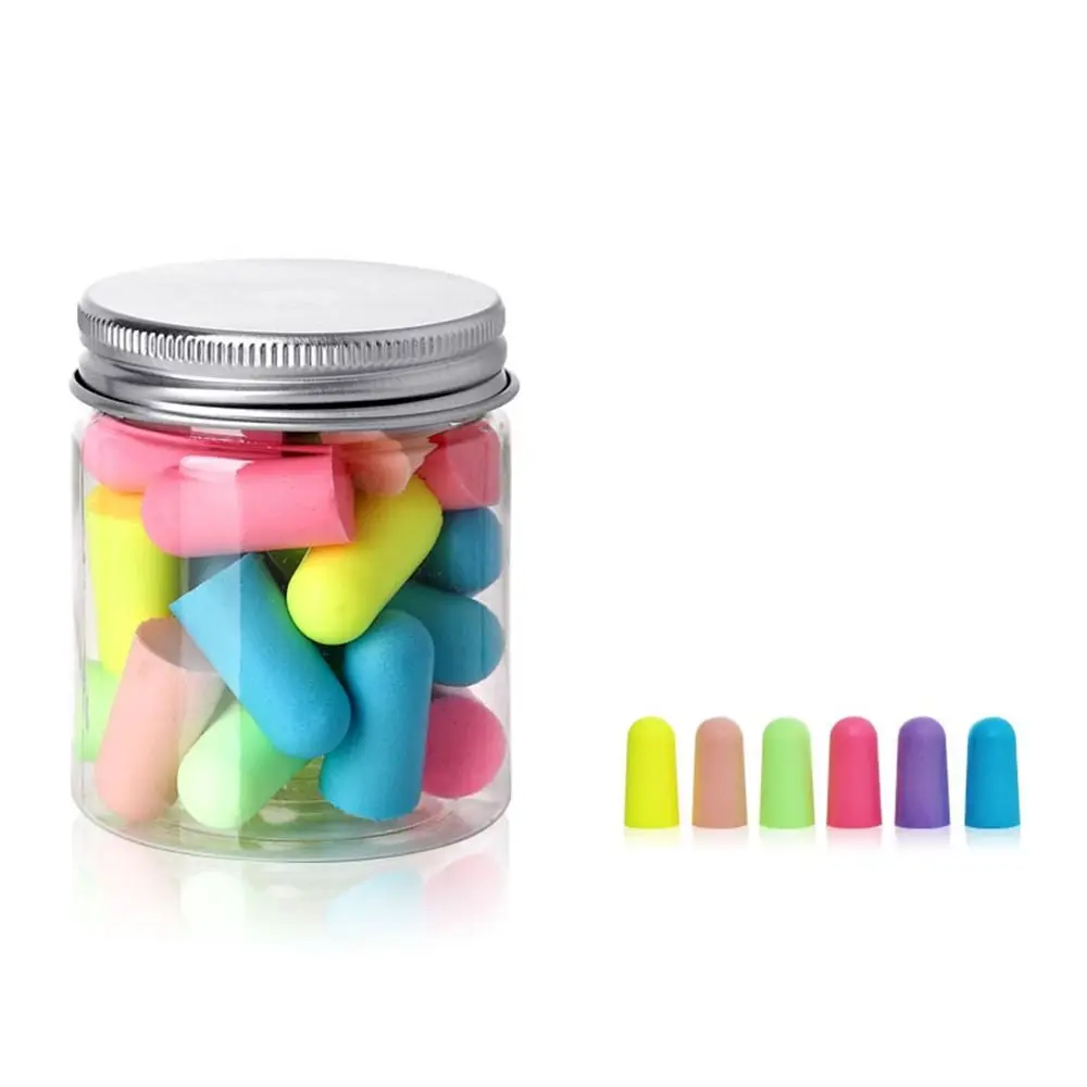 10/24/60/120PCS Multicolor Anti-noise Ear Plugs Slow Rebound Soft Hearing Protector Study Travel Noise Reduction Earplugs