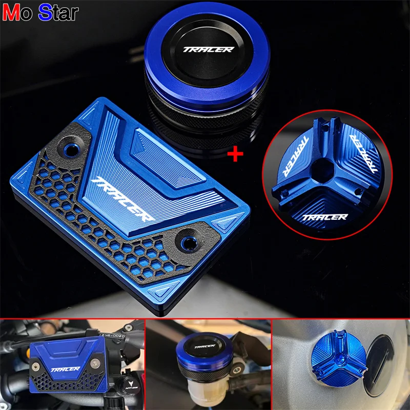 

Motorcycle Accessories New CNC Rear Front Brake Fluid Covers Oil Filler Cap Protection For Yamaha TRACER 7 700 GT 7GT 700GT