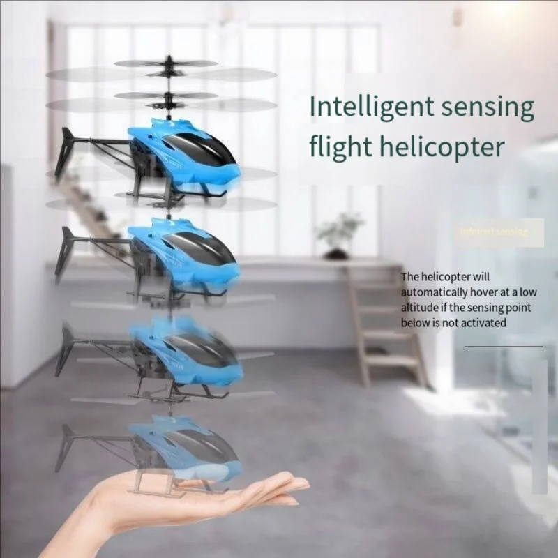Induction Two-Way RC Helicopter Rechargeable, Anti-Drop Electric Luminous Aircraft Model for Indoor Hover