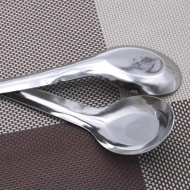 20Pcs Food Grade Stainless Steel Flat Spoons Reusable Durable Teaspoons for Dessert Coffee Ice Cream Home Kitchen