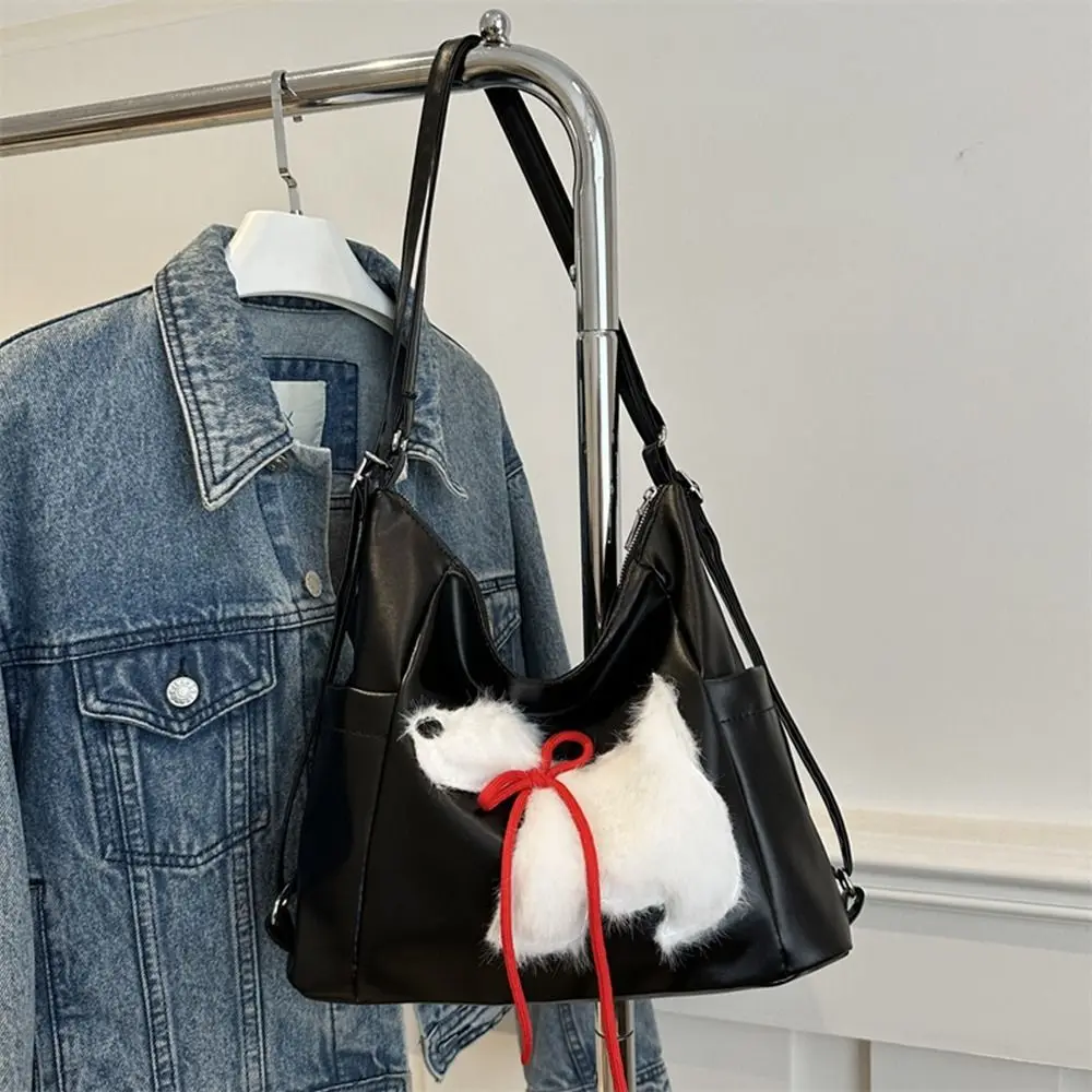 أزياء بو المرأة حمل حقيبة بلون لينة حقيبة كتف سعة كبيرة جرو حقيبة ظهر عادية السفر