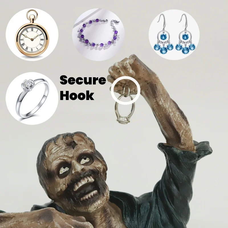 1Pc, Halloween Zombie Portable Ghost Resin Crafts Day of the Dead Garden Horror Decoration, Hook Can Hang Jewelry Hanging Watch Earrings Lamps, Courtyard Home Decoration Ornaments