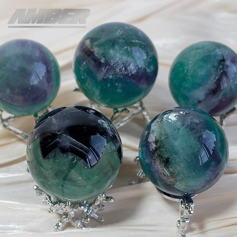 

Natural Quartz Crystal Ball Colorful watermelon green Fluorite Spheres Polished Reiki Healing Exquisite Room Decor Ore Souvenirs