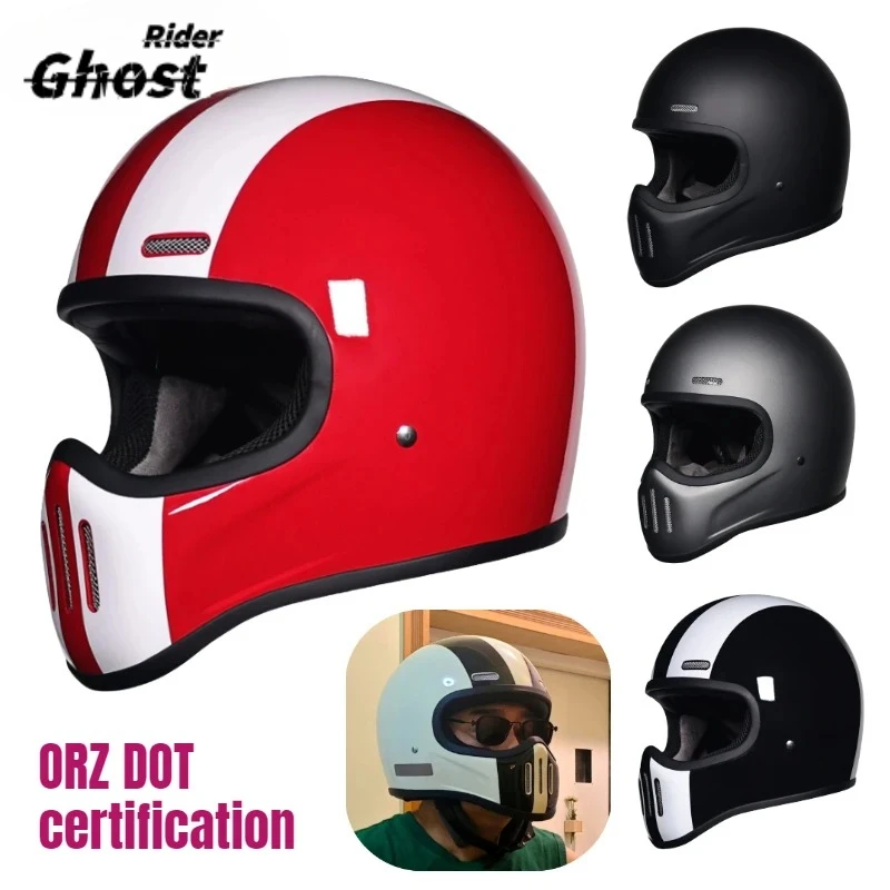 FRP Small Helmet Body Retro Helmet Motorcycle Cruise Scooter Motorcycle Full Helmet Men and Women Hard Hat Bluetooth