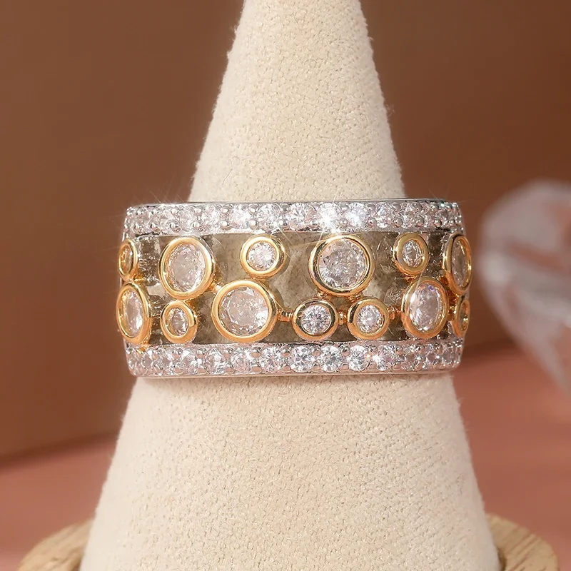 Marquis Cut Cubic Zircon Hollow Out Ring For Women Retro Style Art Decoration Engagement Ring Handmade Temperament Jewelry Gift