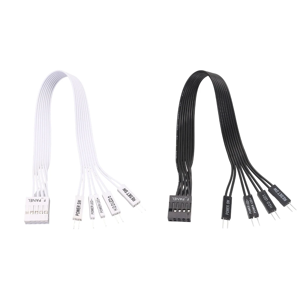 Cabo Extensor de Painel de Placa-Mãe (1 unidade) F-PANEL Fêmea para 2 Pinos Macho, Cabo de Alimentação de PC com LED e Reset, Acessório de Substituição