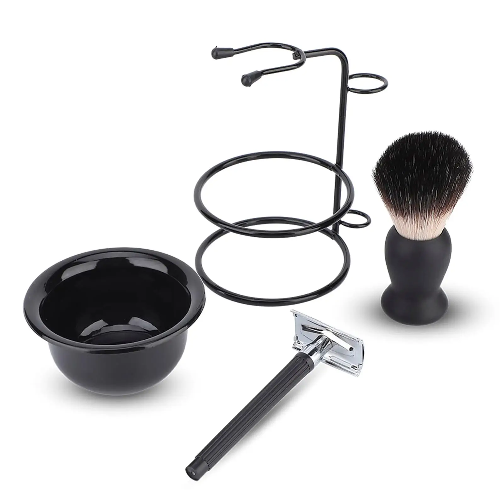 

Professional Men's Beard Shaving Set: Safe Brush, Soap Bowl, Stand - Mustache Tool Kit