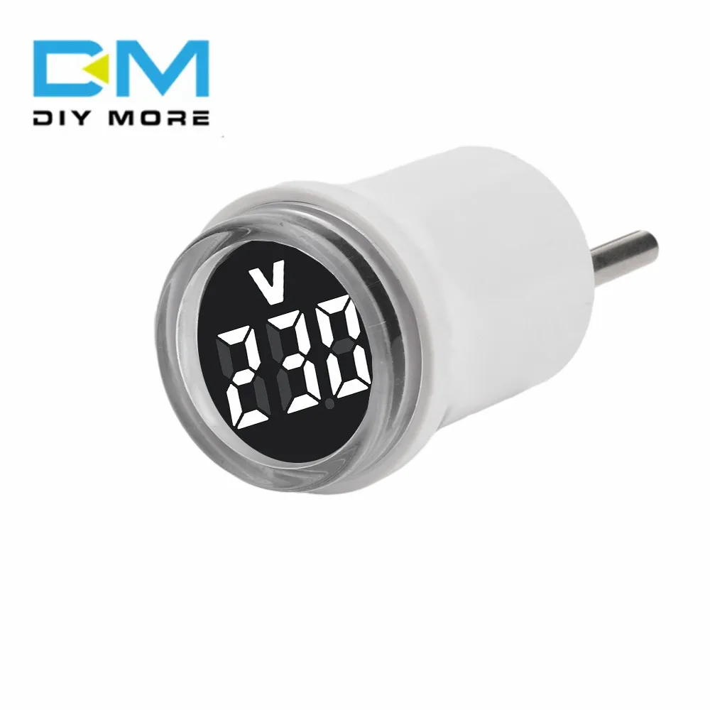 AC 220V 30mm Round Square Euro Plug LED Digital AC Voltmeter Indicator Measuring Range 50-500V Test Meter Amp Detector