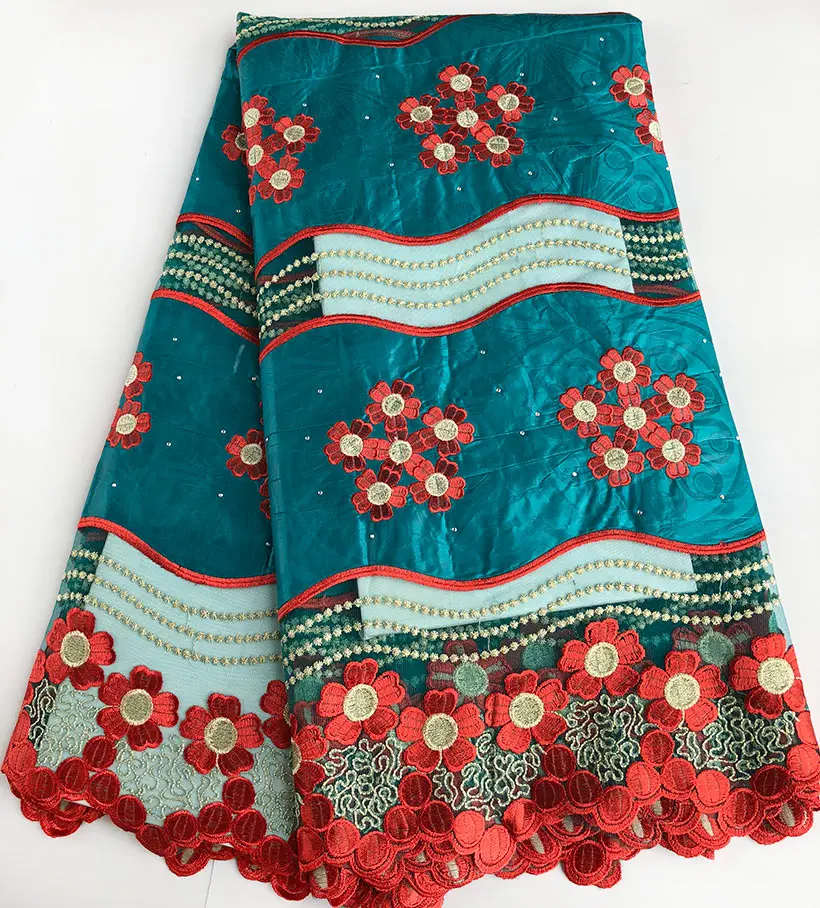 Genuine Wax embroidery African french lace tulle fabric Nigerian sewing cloth with guipure lace edge High quality 5 yards