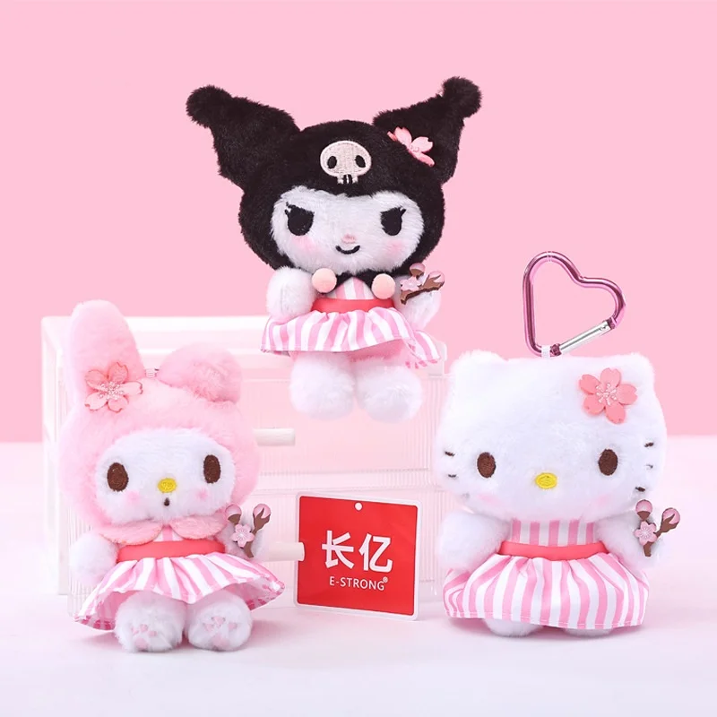 Sanrioed Kawaii Hello Kitty Kuromi Sang Trọng Đồ Chơi Búp Bê Mặt Dây Chuyền Dễ Thương Sang Trọng Móc Khóa Túi Mặt Dây Chuyền Giáng Sinh Gifts12CM