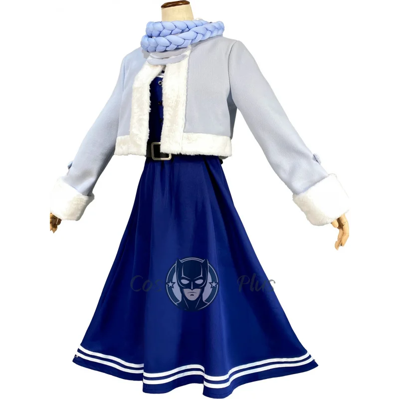 Wig Kostum Cosplay Frieren Fern Anime Frieren Beyond Journey's End Gaun Syal Musim Dingin di Daerah Utara Setelan Musim Dingin