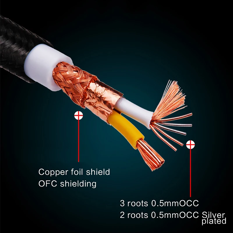 Extension Cable for Microphone Amplifier Hi-End 7N OCC+ Silver Plating XLR Male to Female Balanced Audio Cable 3Pin Jack