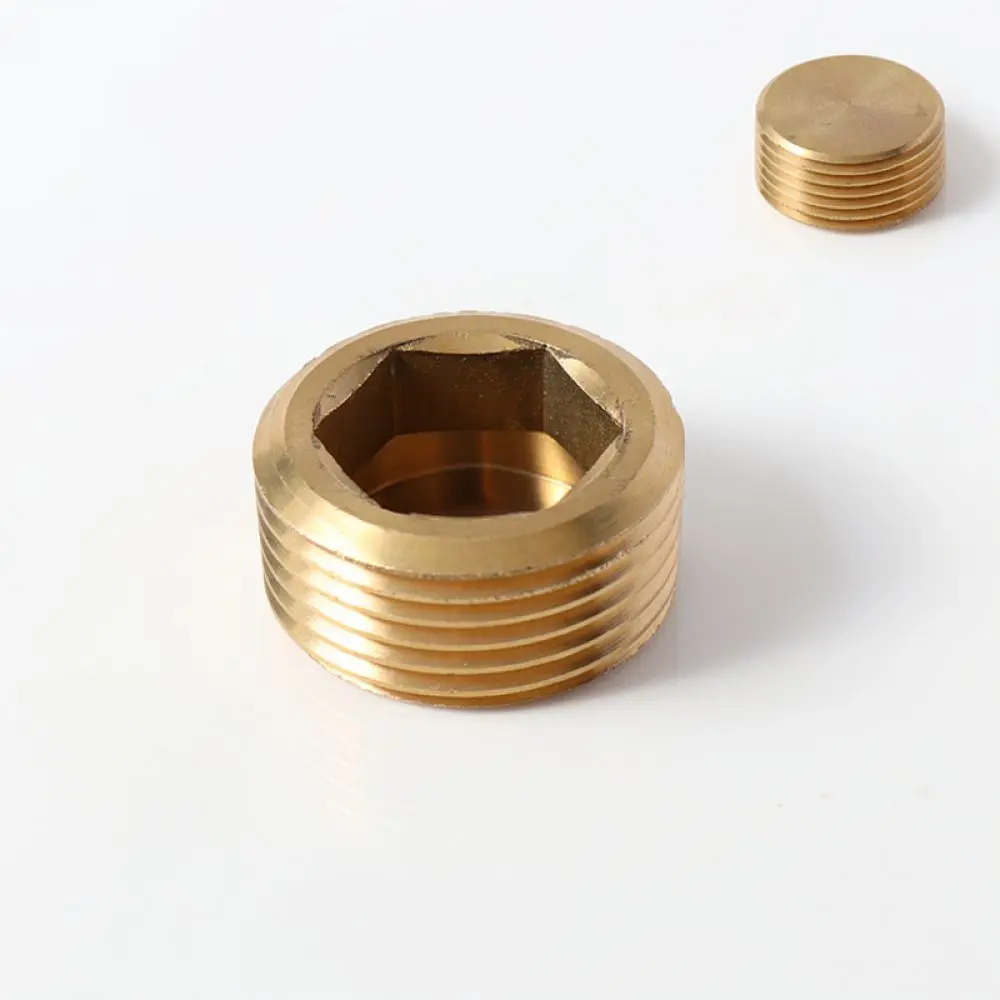 Brass Male Threaded Pipe Stopper Fitting Water Plumbing Connector Sealing Cap For Pipe System Repair Tool