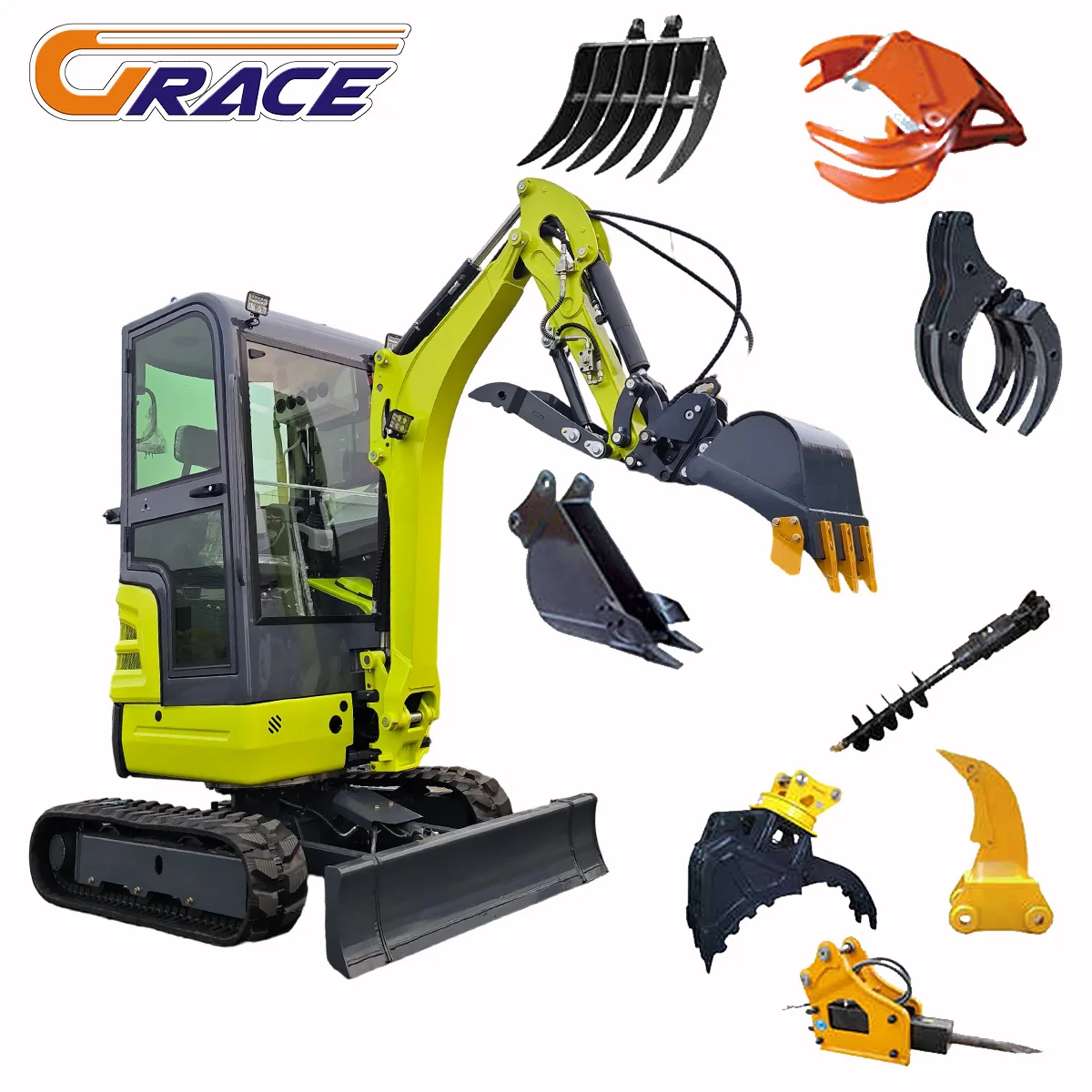 تخصيص 1.8 طن حفارات صغيرة CE EPA EURO 5 حفارة صغيرة حفار زاحف جديد حفارة صغيرة متعددة الوظائف للحديقة