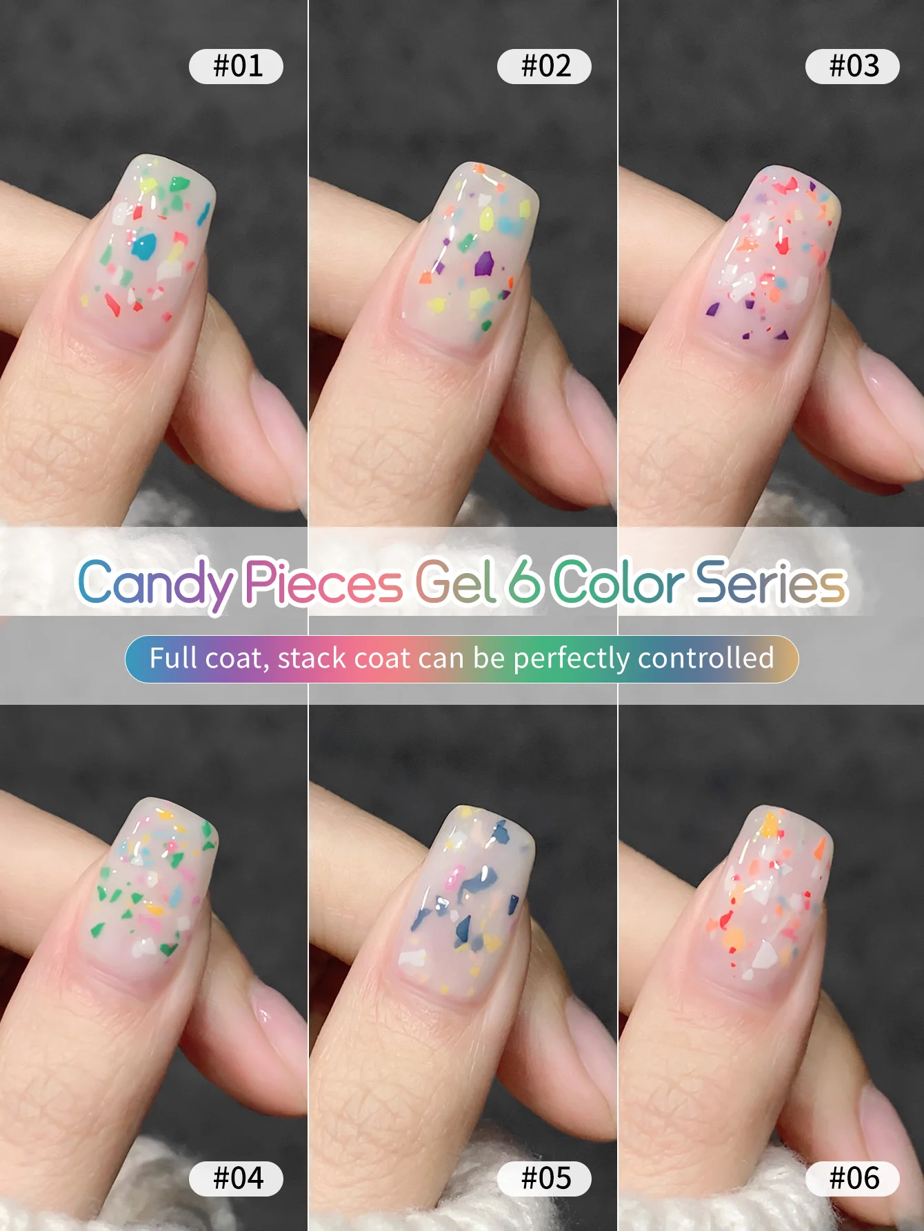 1Pc/6Pcs Glitter Candy Gel Nail Polish Vernis Set Semi Permanent Glitter Polish DIY Nail Art Soak Off LED UV Gel