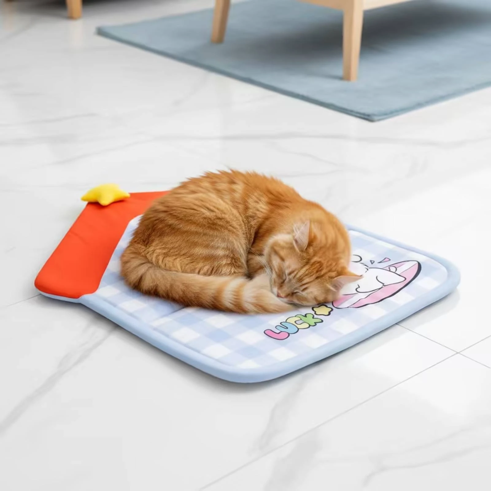 Pet Sleeping Mat Cushioned Dog Mat Cushion with Dog Print Cozy Pet Pad Lightweight for Dogs, Floor, Living Room