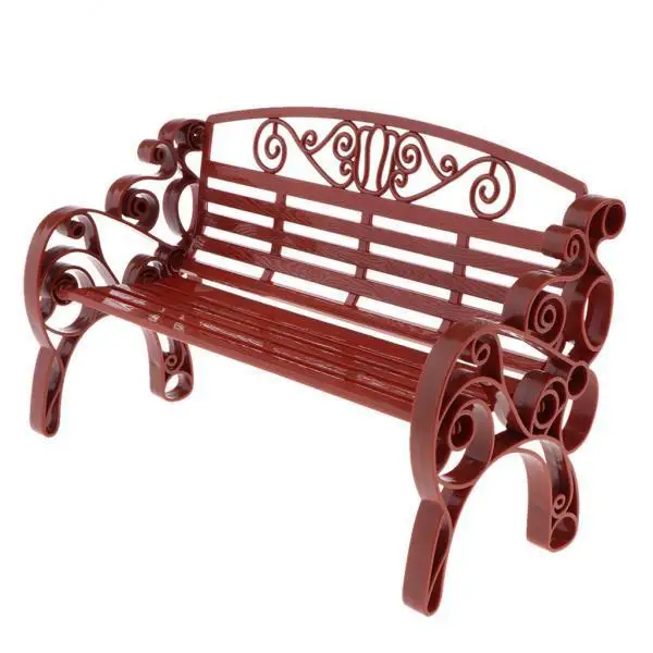 2X 1:6 Brown Exquisite Bench for Dollhouse Miniature Fairy Garden Yard Supplies