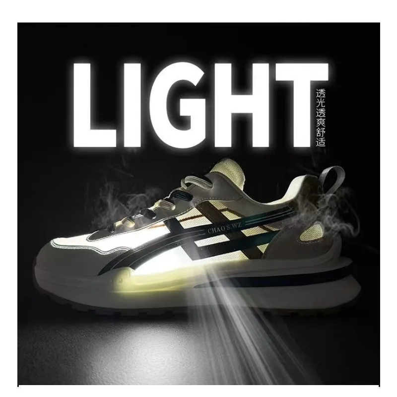 Men's Teen Daily Mesh Retro Dad Sneakers 2026 New Breathable Thick Sole Trendy All Mat Running Sports Footwear