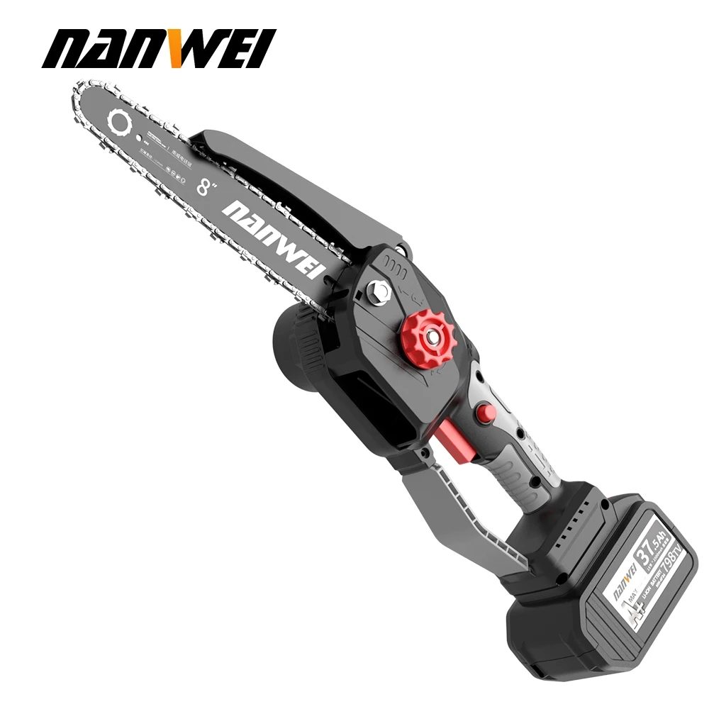 Nanwei 21v Ferramenta de Logging Portátil Elétrica Mini Serra Polegada Grande Capacidade da Bateria Elétrica Serra de Corrente