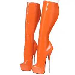 Knee-High Boots Super High Heel Stiletto Metal Thin Heels Platform Women Sexy Fetish Boots Wholesale